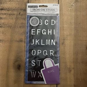 Iron on stud letters (pack of 3)